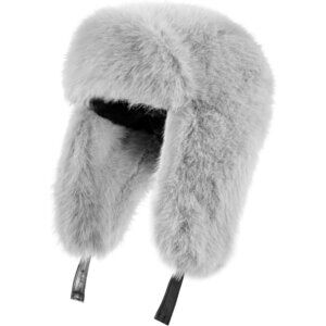 Unisex Grey Trapper Hat with Ear Flaps Winter Russian Style Windproof